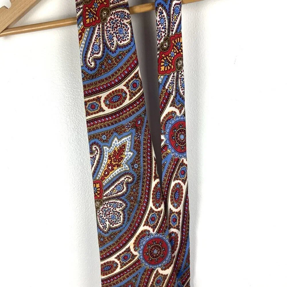 Don Loper Tie Silk Paisley Beverly Hills Mens Designer Hippie 70s Wide 4.5x56 in